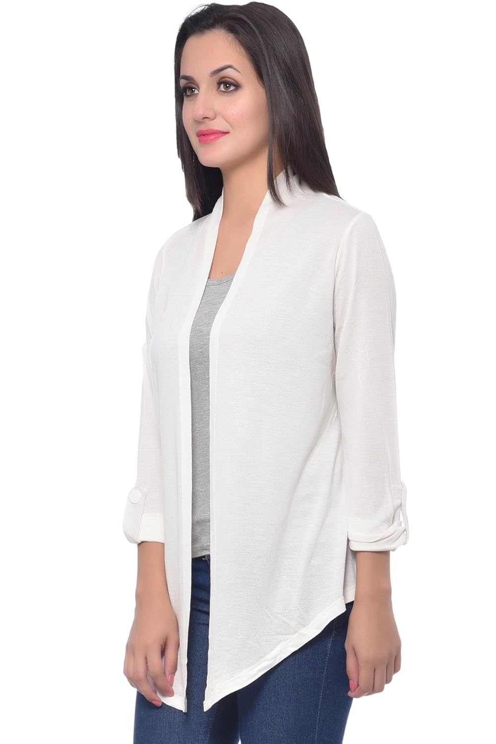 frenchtrendz ivory viscose crepe shrug for women