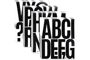 BINLINHONGO 114 Large Alphabet Stickers, 12 Sheets 5 Inch Self-Adhesive Vinyl Letters Sticker Decals for Mailboxes, Doors, Ca