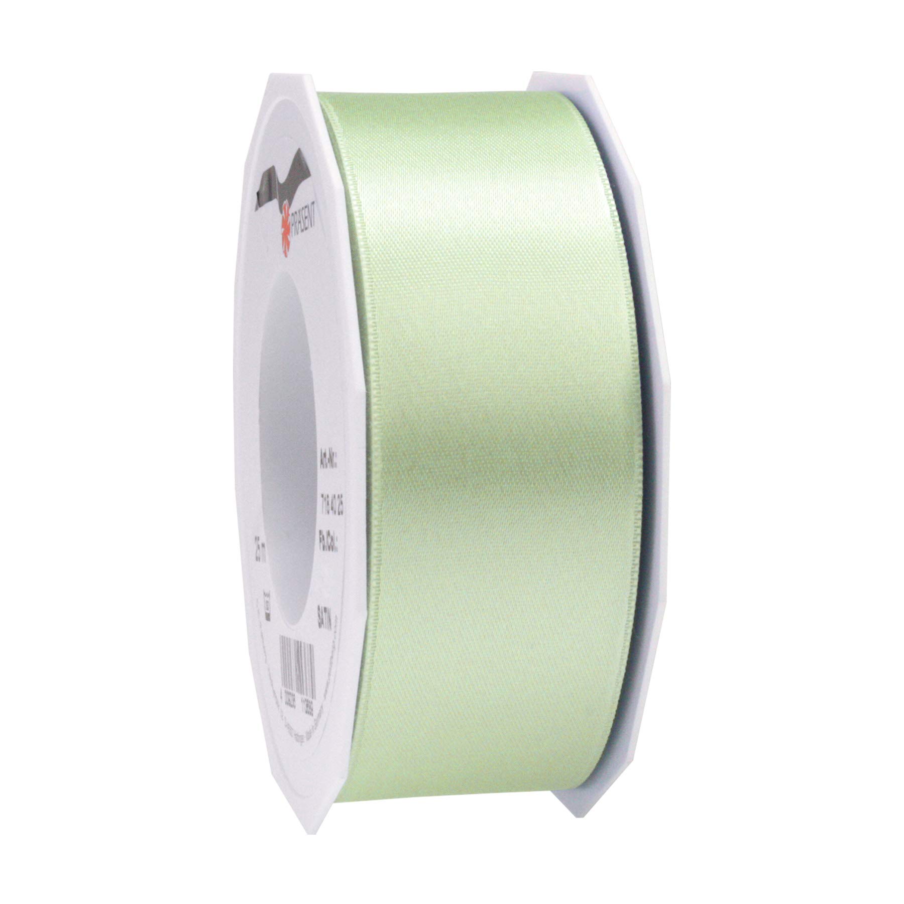 PRÄSENT C.E. Pattberg SATIN mint green gift ribbon, 27 yards for Wrapping Gifts, 1.6 inches width, Ribbon for Decorating & Crafting, Decorative Ribbon for Gifts, for every occasion — image 1