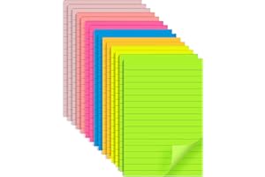 VIPSTAR (15 Pads) Lined Sticky Notes 4x6 in Post, 7 Bright Colors with Lines Self-Stick Note Pad it, Strong Adhesive, Big Rectangular Sticky Pads for Office, Home, School, Meeting
