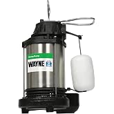 WAYNE CDU980E 3/4 HP Submersible Sump Pump &ndash; Cast Iron &amp; Stainless Steel, Vertical Float Switch, 5,490 GPH, 5-Year Warranty