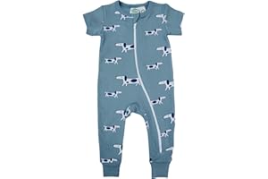 Parade Organic Signature Print '2-Way' Zip Romper - Short Sleeve