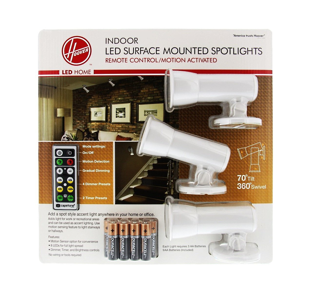 Hoover Indoor LED Surface Mounted Spotlights