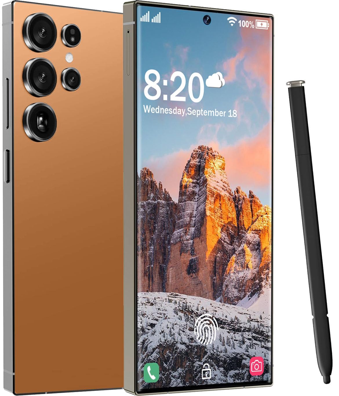Photo 1 of HTDSHFY I25 Ultra Unlocked Cell Phone, 7000mAh Long Battery Life Smartphone,Built in Pen,6.8" HD Screen 12+512GB Unlocked Phones,5G/Dual SIM/Fingerprint Unlock/Face ID (Orange)