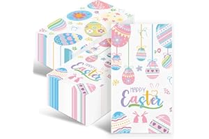 IANFEPH 100PCS Easter Paper Napkins Disposable Hand Towels for Bathroom 3 Ply Colorful Easter Eggs Guest Napkins Decorative Dinner Napkins for Spring Holiday Party Table Decor