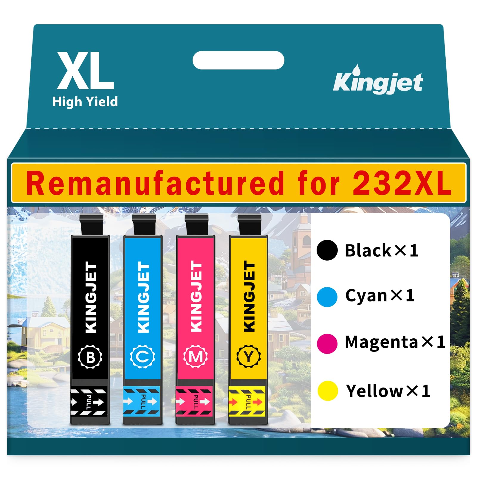 Photo 1 of Remanufactured for 232XL Ink Cartridges Combo Pack Latest Upgrade Replacement for 232 Ink Cartridges for Printer XP-4200 Ink XP-4205 WF 2950 WF-2930 Printers Ink,Replacement for 232 XL Printer Ink
