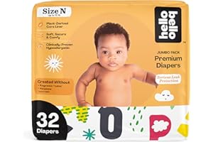 Hello Bello Premium Baby Diapers Size Newborn, 32 Count of Disposable, Extra-Absorbent, Hypoallergenic Baby Diapers with Snug and Comfort Fit, Alphabet Soup