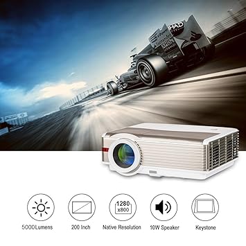Proyector WXGA LED Home Movie Gaming HD Cine al Aire Libre Soporte ...