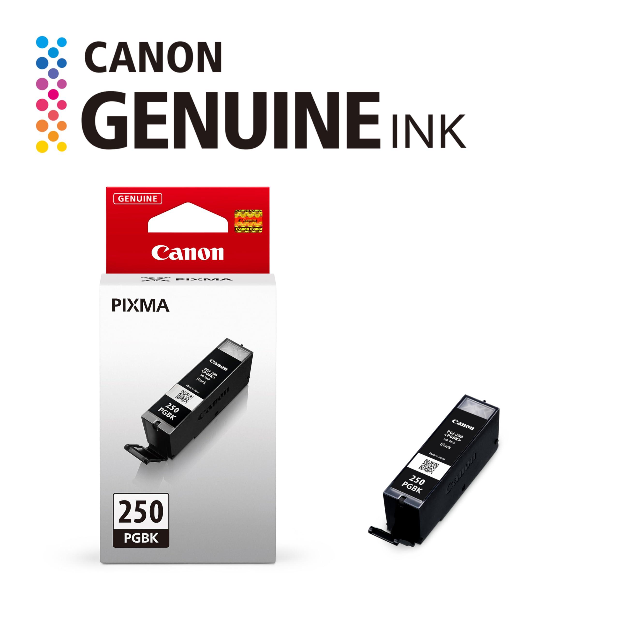 Canon PGI-250 Genuine Pigment Black Ink Tank, Compatible with MG6320, IP7220 & MG5420, MX922, MG5520, MG6420, MG7120, iX6820, iP8720, MG7520, MG6620, and MG5620 Printers