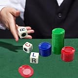 Aisszhao 4 Tubes Left Right Center Dice Game 12 Dice 96 Chips Portable view 5