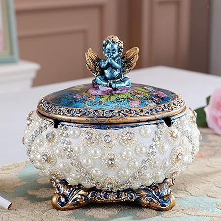 Lependor Ceramic Ashtray With Lids Windproof Cigarette Ashtray For Indoor Or Outdoor Use Ash Holder For Smokers Desktop Smoking Ash Tray For Home Office Decoration Blue Amazon Co Uk Kitchen Home