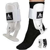 Active Ankle T2 Ankle Brace, Rigid Ankle Stabilizer for Protection &amp; Sprain Support for Volleyball, Cheerleading, Ankle Compression Braces for Men &amp; Women, White, Small