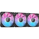 CORSAIR iCUE Link RX120 RGB 120mm PWM Fans with iCUE Link System Hub - Magnetic Dome Bearing - Triple Pack - Black
