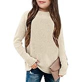 thefabland Girl's Long Sleeve Sweater Mock Neck Fall Soft Knit Pullover Jumper Tops