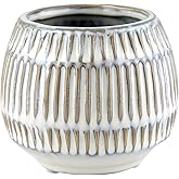 Creative Brands 47th & Main Round Planter, Small, Cream