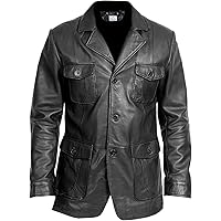 VearFit Hitman 4 buttons Black lambskin Real Leather Coat