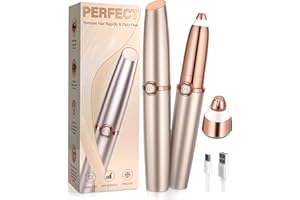 TEETHBLISS Eyebrow Trimmer for Women, Eyebrow Razor: Rechargeable Facial Hair Removal for Women with 2 Replacement Heads & LED Light, Electric Painless EyeBrow Shaver Hair Removal Device for Eyebrows/Lips/Face