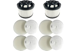 Dttery Filter Replacement for Levoit LVAC-200, LVAC-300 Cordless Stick Vacuum, LSV-V201-WUS, LSV-V202PE-BUS, 4 Pre-Motor, 2 Post-Motor Filters