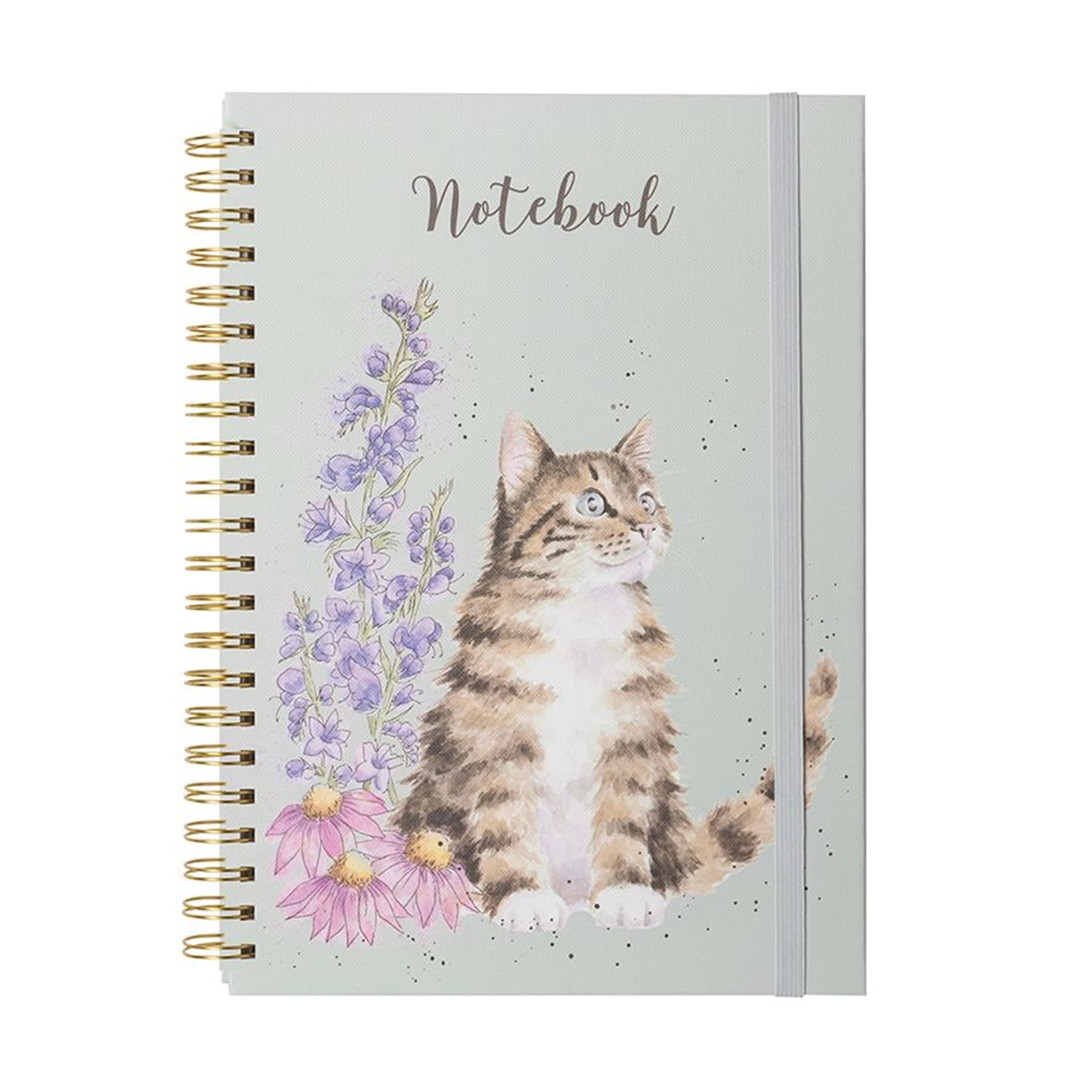 Wrendale Designs by Hannah Dale - Whiskers and Wild Flowers Illustrated Spiral Bound Lined Notebook - A4