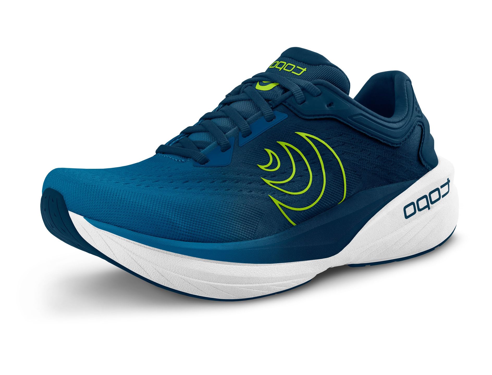 Photo 1 of ***UNCLEAN**Topo Athletic Men's Phantom 4 Lightweight Comfortable 5MM Drop Road Running Shoes, Athletic Shoes for Road Running, Blue/Lime, Size 7