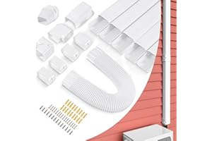 LyPrem 10Ft Mini Split Line Set Cover 3" PVC Line Cover Kit for Mini Split and Central Air Conditioner & Heat Pump(White)