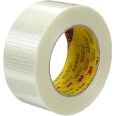 3M Scotch Bi-Directional Filament Tape 8959, Clear, 50 mm x 50 m, 1 Roll | (1.96 in x 54.68 yd), 5.7 mil, Individually Wrapped Conveniently Packaged