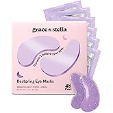 grace & stella Retinol Under Eye Patches for Puffy Eyes (Purple, 48 Pairs) | Restoring Gel Under Eye Masks with Hyaluronic Ac