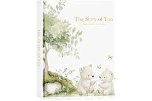 Lanpn Baby Memory Book for Boy Girl - The Story of You, Newborn Babys Photo Album Keepsake Book for New Parents, Leather Cove