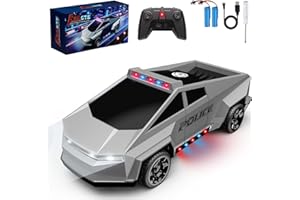 Zappido RC Remote Control Car Cybertruck Toy, Police Car Toy 2.4GHz, LED Lights, 2 Rechargeable Batteries, Ideal Gift for Boys Girls Ages 3+ Years