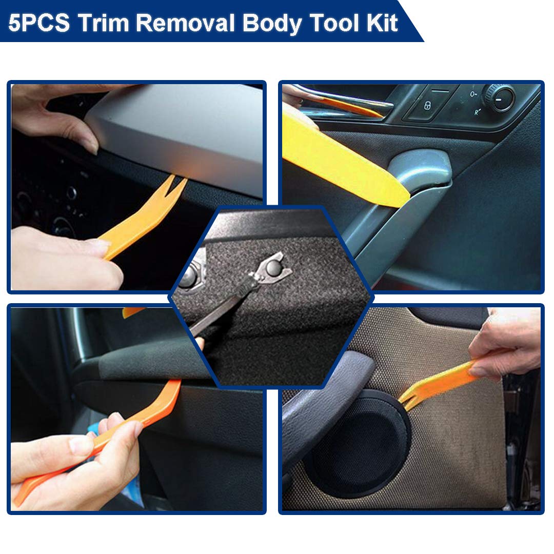 Aebitsry 445Pcs Car Retainer Clip with Fastener Remover Kit, 18 Most Popular Sizes Auto Fender and Bumper Fittings Push Clips, 5Pcs Fastener Remover, 5Pcs Reusable Cable Ties, 20Pcs Sponge Cushion