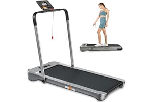THERUN Under Desk Treadmill, Folding 2 in 1 Treadmill 265 lb Capacity 3.0 HP 18.13 Inch Widen Running Belt Walking Pad with APP Control, Remote Control for Home, Office