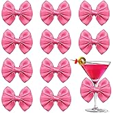 Sdfvsdg 24 Pcs Satin Hot Pink Ribbon Twist Tie Bows for Treat Bags 3.5inches Pink Bows for Crafts Premade Bows Decorating Gifts Wrapping Bows for Pop Candy Apples Cake Bakery Wedding Party