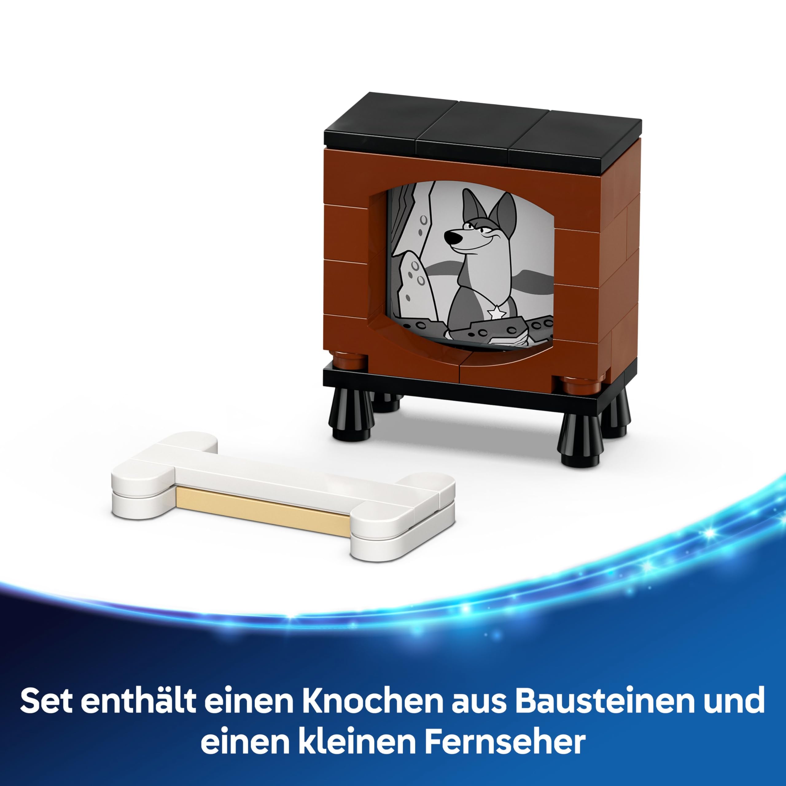 LEGO ǀ Disney Lucky & Penny 101 Dalmatiner - Welpen Spielset - Tierfiguren zum Spielen mit beweglichen Köpfen, Beinen & Schwänzen - Knochen & Fernseher - Geschenk für Mädchen ab 6 Jahren - 43271 3