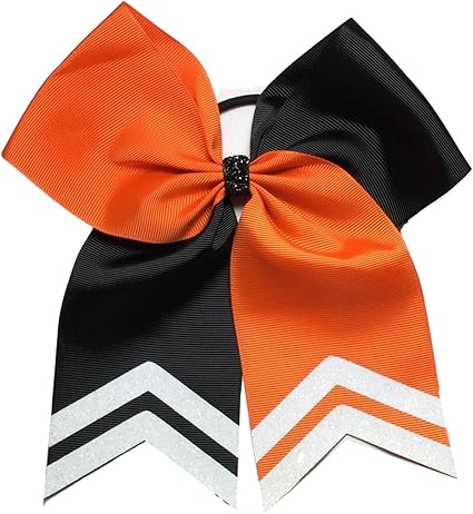 Amazon Com All Sport 6 1 2 Softball Hair Bow Black And Orange