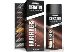 CONFIERR Keratin Hair Fibers for Men & Women - Fill In Fine or Thinning Hair, Instantly Thicker, Fuller Looking Hair (Auburn 30g)