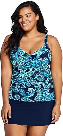 lands end wrap underwire tankini top