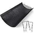 Criditpid 27 Inch Ash Pan Drip Pan Ashpan for Char Griller 2121, 2828, 2929, 1224, 2727, 2222, 1324 Charcoal Grill Parts, 27" Charcoal Tray Grill Pan Replacement Parts with 2pcs Fire Grate Hanger