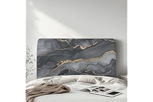 Qehuruxo Black Marble Headboard Cover,Stretch Headboard Covers for Queen,Headboards Beds Cover Protective,Headboard Protector Bedroom Decoration Easy to Install