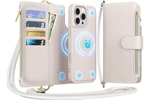 EEIFO for iPhone 14 Pro Max(6.7 inches) Detachable Wallet Case with Crossbody.Multi-Function 2 in 1 Magnetic Wallet Case with Card Holder.Flip Strap Zipper Phone Case with Shoulder Straps