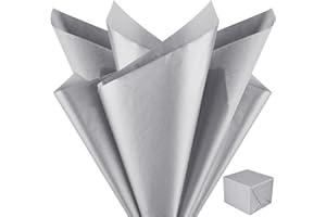 NEBURORA Metallic Silver Tissue Paper for Gift Bags 60 Sheets 14 X 20 Inch Silver Packaging Paper for Christmas Gift Wrap Art Crafts Birthday Wedding Decoration