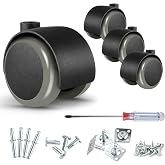 Apllamo 2 Inch Swivel Casters 5/16" Stem &amp; Top Plate 1000 LBS Heavy Duty | Dual Installation Options，Casters Set of 4,Non-Marking Floor Protection,Wheels for Furniture,Safe for Hardwood, Tile,Carpet