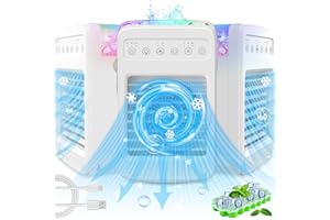 VERMINGET Portable Air Conditioners,Mini Air Conditioners Portable for Room,Oscillating Small Mini AC with Timer,4 Speeds 2 Cool Mist,Small Room Air Conditioners for Room