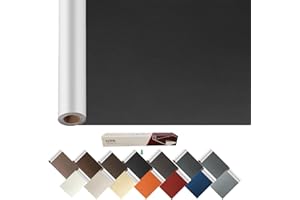 ILOFRI Leather Repair Patch 60x17 inch, Self Adhesive Cuttable Tape for Furniture, Vinyl Repair Kit for Car Seats, Chair, Upholstery, Couch, Sofa, Boat Seats - Dark Black