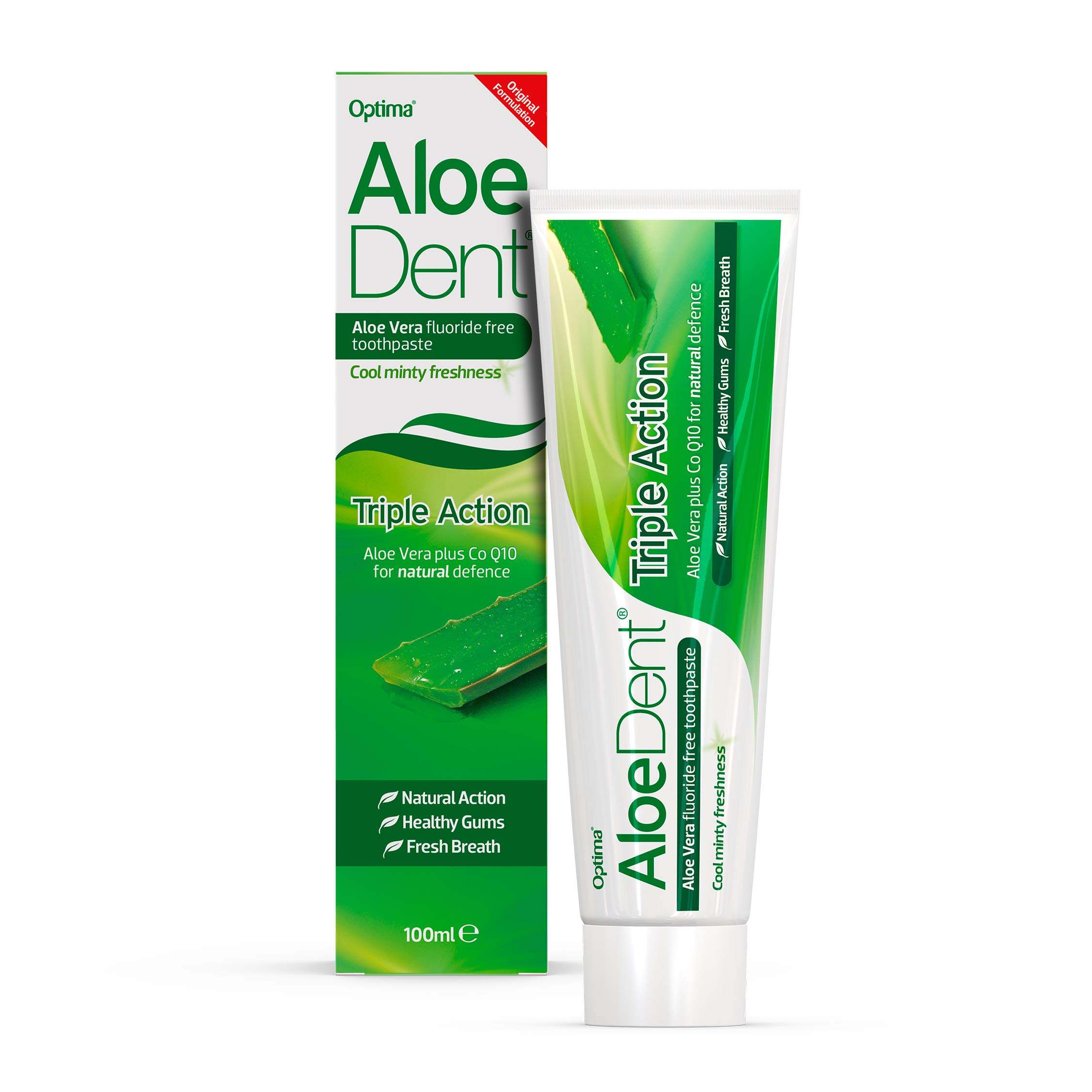 Aloe Dent Triple Action Aloe Vera Fluoride Free Toothpaste - 3 x 100 ml, Pack of 3