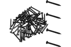 BokWin 60 Pack 1 Inch (25mm) Hardware Nails - Carbon Steel Masonry Nails with Pointed Tip for Wood, Concrete & Hanging | Heavy Duty Black Cement for Frames, Plaster & DIY Projects