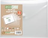eco-eco A5 50% Recycled Clear Wallets Pack of 5 with Press Stud view 2