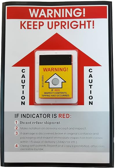 Pawleso Tilt Indicators Pack 10 Tamper Proof Warning Stickers for Tip Sensitive