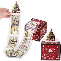 Amazon.com : FERGONO Money Box for Cash Gift Pull, Merry Christmas 