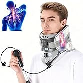 Pryqutia Cervical Traction Device, Neck Stretcher Cervical Traction, Adjustable Neck Braces for Pain Relief, Neck Decompression Device for Improved Spine Alignment