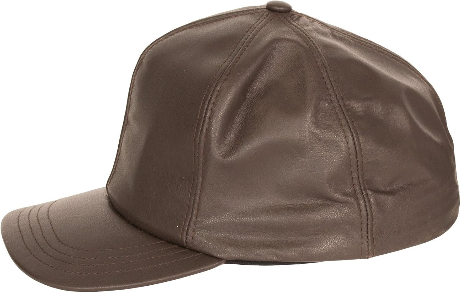 brown leather baseball cap